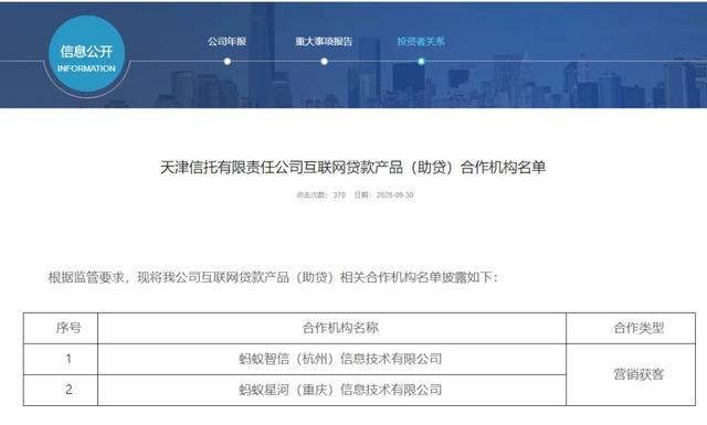 助贷“朋友圈”银行及消金密集披露，而22家信托公司仅7家交卷...